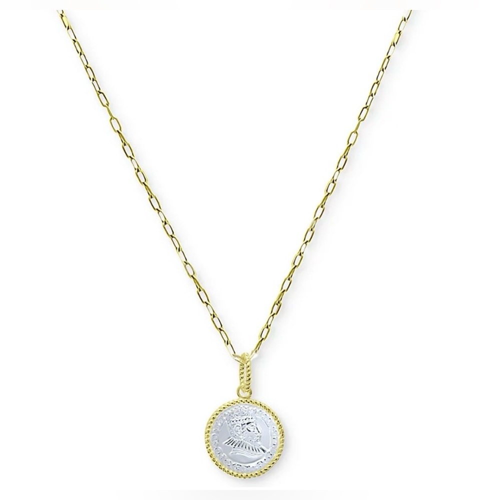 Giani Bernini Two-Tone Coin Pendant Necklace in Gold and Silver